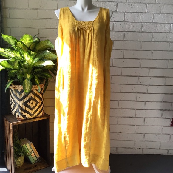eileen fisher yellow dress